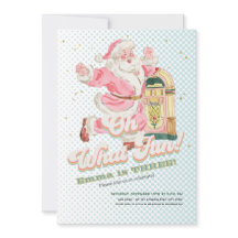 Oh wat een leuke-blauwe retro Santa thema meisje v