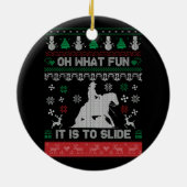 Oh wat een leuke cowboy reining paard lelijke kers keramisch ornament (Achterkant)