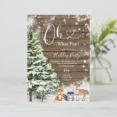 Oh Wat een leuke dennenbomen Kerstmis Dierenhout Kaart (Staand voorkant)