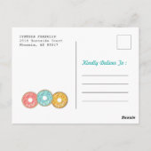 Oh Wat Een Leuke Donut Eerste Verjaardagsfeest Fot Briefkaart (Achterkant)