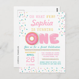 Oh Wat Een Leuke Donut Eerste Verjaardagsfeestje Briefkaart