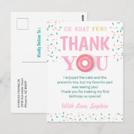 Oh Wat Een Leuke Donut Verjaardagsfeest Dank Je  Briefkaart