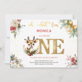 Oh wat een leuke eerste kerstverjaardag uitnodigin kaart (Voorkant)