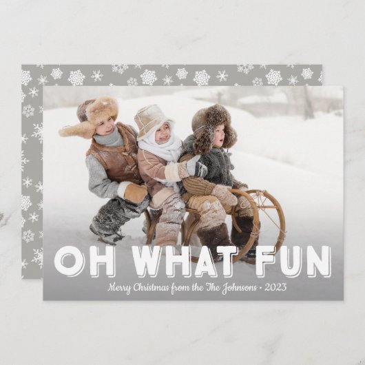 Oh Wat een leuke foto Kerstmis Kaarten, Landschap Feestdagenkaart (Voorkant / Achterkant)