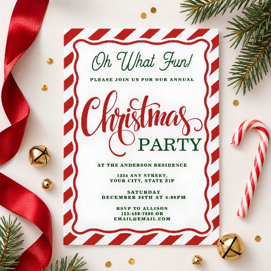 Oh Wat Een Leuke Gestreepte Whimsical Kerstfeest Kaart