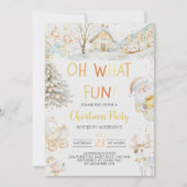 Oh wat een leuke gouden kerstfeest uitnodiging (Voorkant)