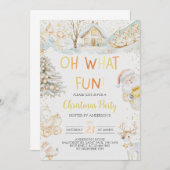 Oh wat een leuke gouden kerstfeest uitnodiging (Voorkant / Achterkant)