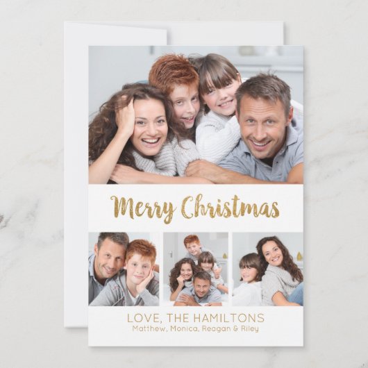 Oh wat een leuke gouden script kerstfotokaart (Achterkant)