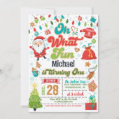 Oh wat een leuke kerst 1e verjaardag (jongen) kaart (Voorkant)