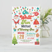 Oh wat een leuke kerst 1e verjaardag (jongen) kaart (Staand voorkant)