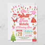 Oh wat een leuke kerst 1e verjaardag (meisje) kaart (Voorkant)