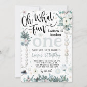 Oh wat een leuke kerst 1e verjaardag uitnodiging (Voorkant)