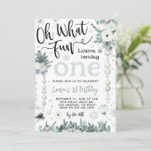 Oh wat een leuke kerst 1e verjaardag uitnodiging (Staand voorkant)