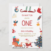 Oh wat een leuke kerst 1e verjaardag uitnodiging (Voorkant)