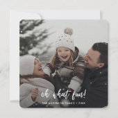 Oh wat een leuke kerst familie Baby sneeuwfoto Feestdagenkaart (Voorkant)