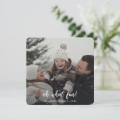 Oh wat een leuke kerst familie Baby sneeuwfoto Feestdagenkaart (Staand voorkant)