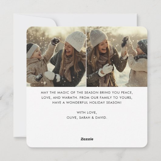 Oh wat een leuke kerst familie Baby sneeuwfoto Feestdagenkaart (Achterkant)