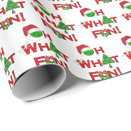 Oh Wat een leuke kerst Pickleball Groen en Wit Cadeaupapier (Rol Hoek)