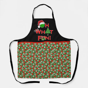 Oh Wat een leuke kerst Pickleball Groen en Wit Schort