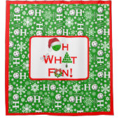 Oh wat een leuke kerst pickleball groen ho ho ho h douchegordijn (Voorkant)