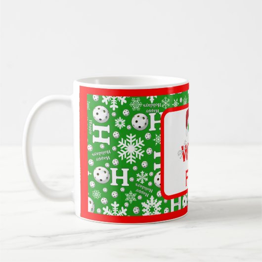 Oh wat een leuke kerst pickleball groen ho ho ho h koffiemok (Links)