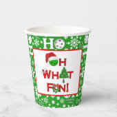 Oh wat een leuke kerst pickleball groen ho ho ho h papieren bekers (Voorkant)