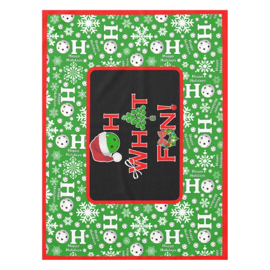 Oh wat een leuke kerst pickleball groen ho ho ho h tafelkleed (Voorkant)