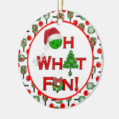 Oh wat een leuke kerst pickleball peddels keramisch ornament (Links)