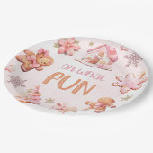 Oh wat een leuke kerst roze verjaardagskoekjes papieren bordje (Gekanteld)