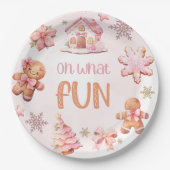 Oh wat een leuke kerst roze verjaardagskoekjes papieren bordje (Voorkant)