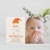 Oh wat een leuke kerst Santa 1e verjaardagsfoto Kaart (Staand voorkant)