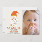 Oh wat een leuke kerst Santa 1e verjaardagsfoto Kaart (Voorkant)