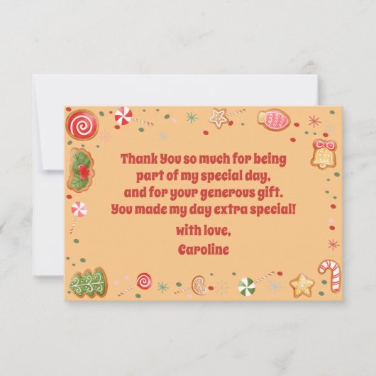 Oh wat een leuke kerst verjaardag bedankkaart (Voorkant)