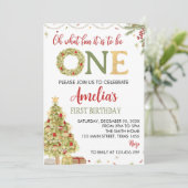 Oh wat een leuke kerst verjaardag uitnodiging (Staand voorkant)