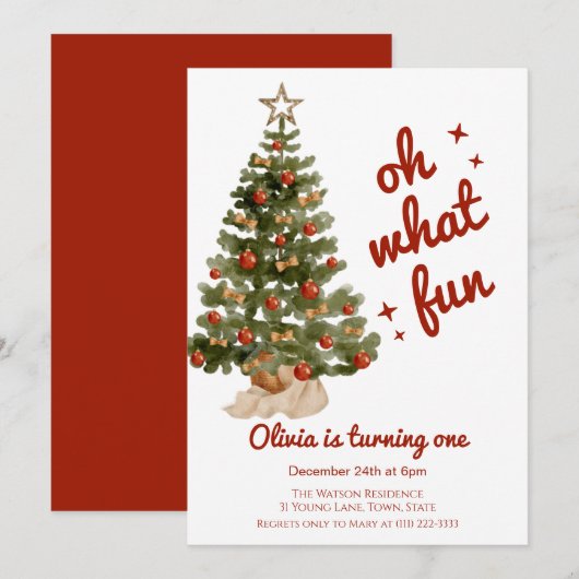 Oh wat een leuke kerst verjaardagsboom  kaart (Voorkant / Achterkant)