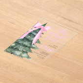 Oh wat een leuke kerstboom 1e verjaardag acryl uitnodigingen (Laagn)