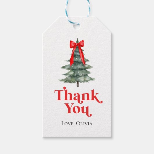 Oh wat een leuke kerstboom 1e verjaardag cadeaulabel (Voorkant)