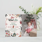 Oh Wat een leuke kerstdiscobal Verjaardag Foto Kaart (Staand voorkant)