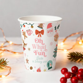 Oh Wat Een Leuke Kerstfeest Meisje 1e Verjaardag Papieren Bekers