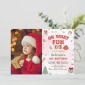 Oh wat een leuke kerstfeestfoto kaart (Staand voorkant)