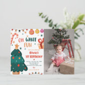 Oh wat een leuke kerstfeestfoto kaart (Staand voorkant)