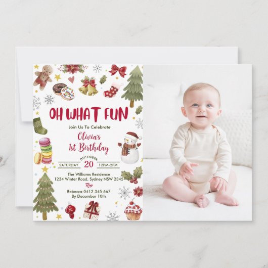 Oh wat een leuke kerstfeestfoto kaart (Voorkant)