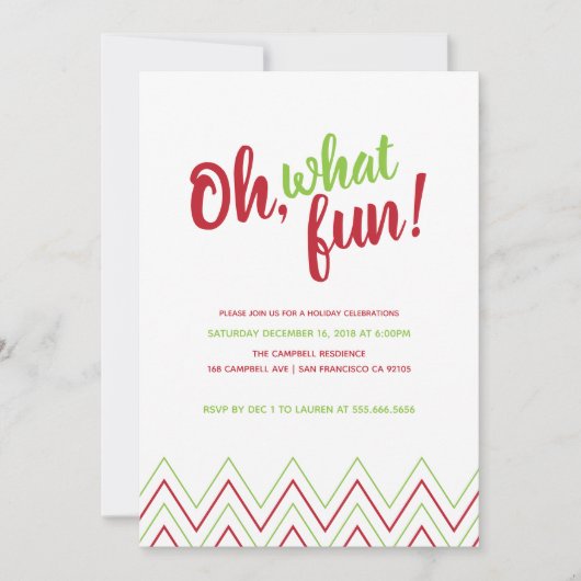 Oh, wat een leuke kerstfeestuitnodiging kaart (Voorkant)