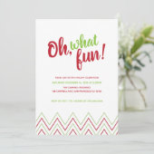 Oh, wat een leuke kerstfeestuitnodiging kaart (Staand voorkant)