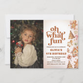 Oh wat een leuke kerstkoekje verjaardagsfeestfoto kaart (Voorkant)