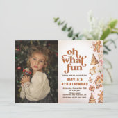 Oh wat een leuke kerstkoekje verjaardagsfeestfoto kaart (Staand voorkant)