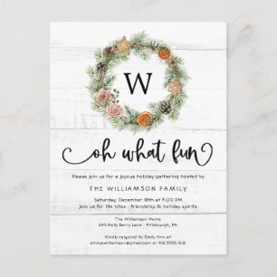 Oh wat een leuke kerstkrans houten kerstfeest briefkaart