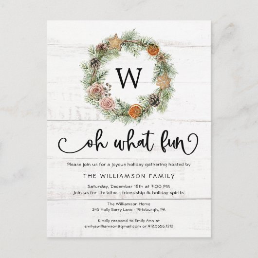 Oh wat een leuke kerstkrans houten kerstfeest briefkaart (Voorkant)