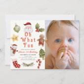 Oh Wat een leuke Kerstman Foto 1e Verjaardag Kaart (Voorkant)