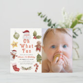Oh Wat een leuke Kerstman Foto 1e Verjaardag Kaart (Staand voorkant)